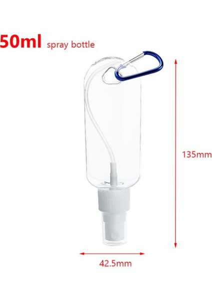 50ML Sprey Tarzı Yeni Dezenfektan Alkol Sprey Şişesi Şeffaf El Dezenfektanı Şişesi Boş Şişe Losyon Taşınabilir Kanca Anahtarlık Alt Şişe (Yurt Dışından)