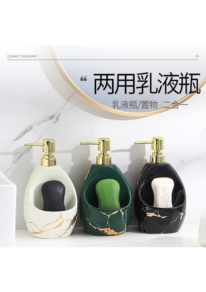 L-002 Şekillendirme Mermer Doku Seramik Sabunluk El Dezenfektanı Şişesi Deterjan Şişesi Mutfak Banyo Aksesuarları Seramik Losyon (Yurt Dışından) fırsatları