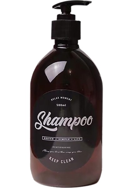 J-1pc Tarzı Banyo Şampuan Şişesi Sabunluk Vücut Yıkama Saç Kremi Dolum Şişesi Plastik Saklama Kavanozu 500ML (Yurt Dışından)