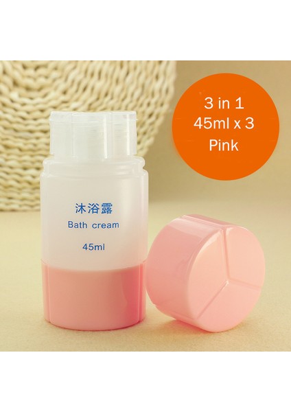 3'ü 1 Arada Pembe Stil Şampuan Losyon El Kremi Nemlendirici Için Yeniden Kullanılabilir Boş Seyahat Şişesi Dispenser (Yurt Dışından)