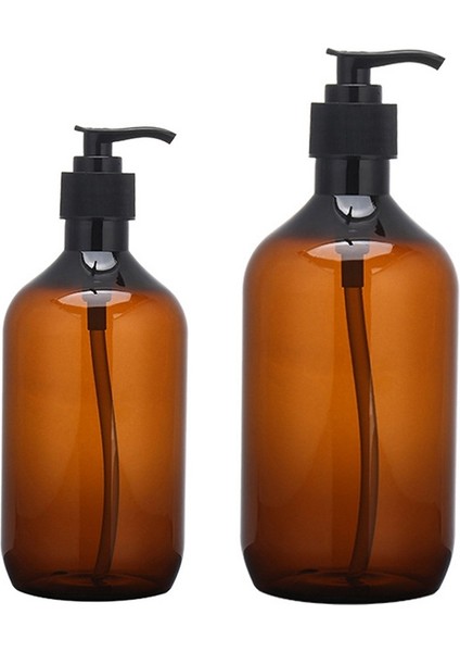 300ML Stili Kahverengi Plastik Doldurulabilir Şampuan Şişeleri Boş Sabunluk Kavanoz Basılı Şişe Duş Jeli Kapak Banyo Ürünleri (Yurt Dışından) fiyatları
