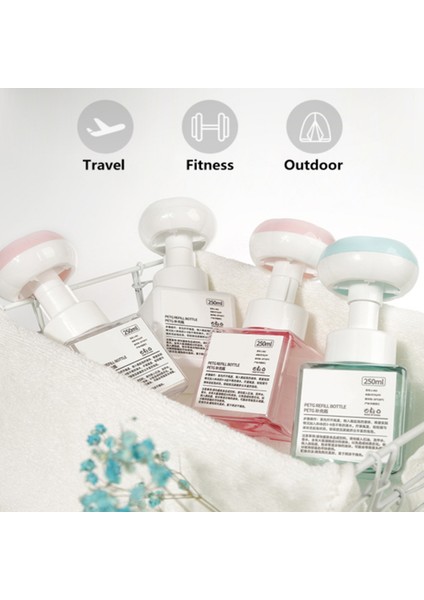 Beyaz-B Stili 250ML Köpük Losyon Dolum Şişesi Çiçek Pompalı Şampuan Kozmetik Boş Şişe 250ML Dezenfektan Dağıtıcılar (Yurt Dışından) modelleri