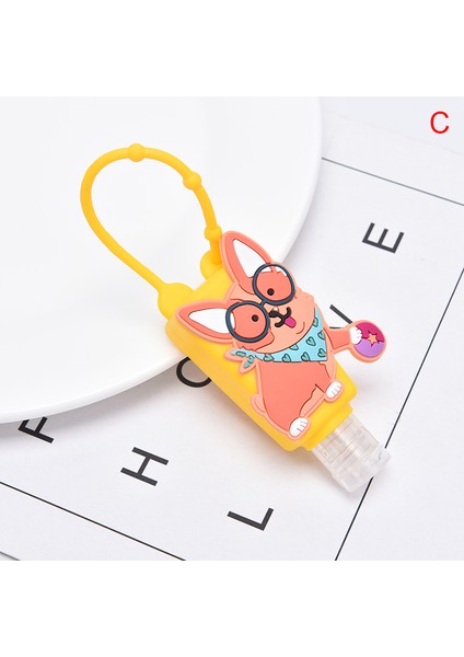 C Stili Sevimli Silikon Mini El Dezenfektanı El Jeli Tutucu Taşınabilir Güvenli Jel Tutucu Seyahat Şampuan Sabun Dağıtıcı Şişe (Yurt Dışından)