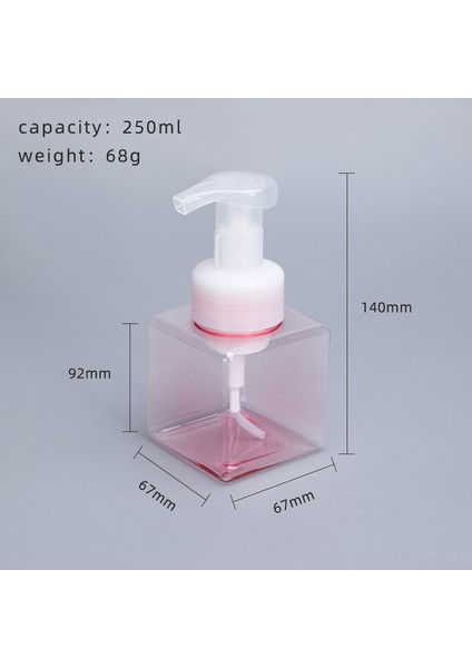 250ML Pembe Stil Sıvı Sabun Şampuan Vücut Yıkama Için Dolabılabilir Köpüklü Sabun Dispenseri Petg Şişe (Yurt Dışından)