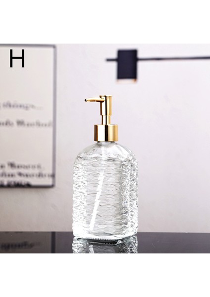 H Tarzı 400NL Ev Vintage Camlı Manuel Basınçlı Sıvı Sabunluk 400ML Kapasiteli Kaymaz Depo Aksesuarları Için Ev Banyo (Yurt Dışından)