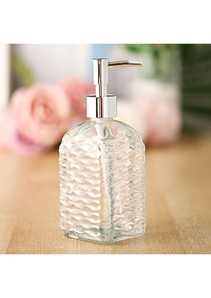 No.1 Tarzı 450ML Cam Vintage El Basınçlı Sıvı Sabunluk Banyo Lavabo Aksesuarı Büyük Kapasite Kaymaz Beyaz Gümüş Rengi (Yurt Dışından) fırsatları