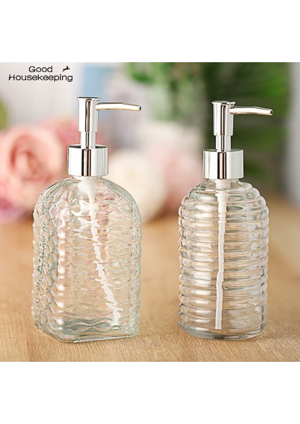 No.1 Tarzı 450ML Cam Vintage El Basınçlı Sıvı Sabunluk Banyo Lavabo Aksesuarı Büyük Kapasite Kaymaz Beyaz Gümüş Rengi (Yurt Dışından) indirimleri