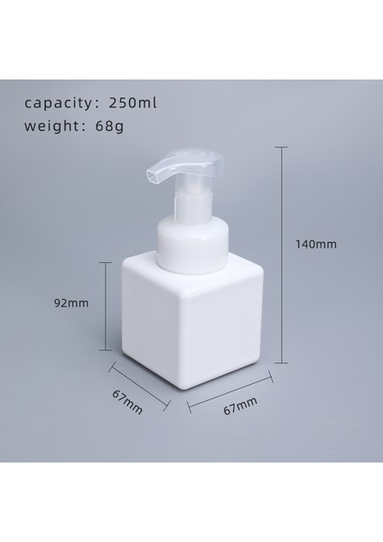 250ML Beyaz Stil Sıvı Sabun Şampuan Vücut Yıkama Için Dolabılabilir Köpüklü Sabun Dispenseri Petg Şişe (Yurt Dışından)