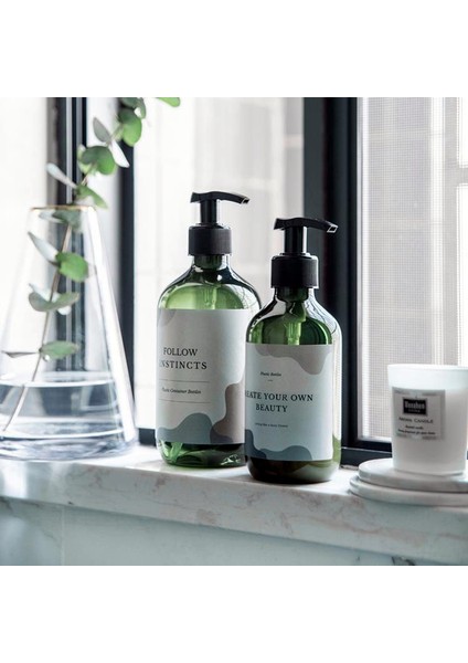 500ML Yeşil Stil Taşınabilir Seyahat Pompalı Sabunluk Banyo Lavabo Duş Jeli Şampuan Losyon Sıvı El Sabunu Pompalı Şişe Konteyner (Yurt Dışından) fırsatları