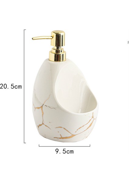 L-001 Şekillendirme Mermer Doku Seramik Sabunluk El Dezenfektanı Şişesi Deterjan Şişesi Mutfak Banyo Aksesuarları Seramik Losyon (Yurt Dışından)