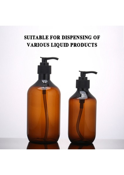 300ML Stili Kahverengi Plastik Doldurulabilir Şampuan Şişeleri Boş Sabunluk Kavanoz Basılı Şişe Duş Jeli Kapak Banyo Ürünleri (Yurt Dışından) indirimleri