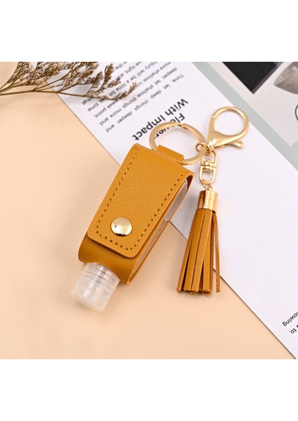 Sarı Stil 30ML 30ML El Dezenfektanı Dağıtıcı Sihirli Dezenfektan Taşınabilir Şişe Pu Deri Kılıf Anahtarlık Mini Sabun Dağıtıcı Açık Hava (Yurt Dışından)