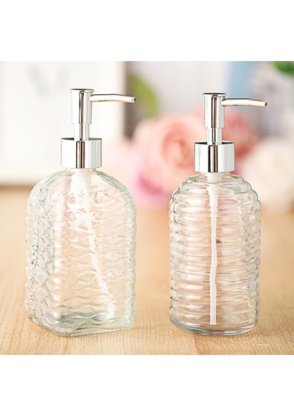 No.4 Tarzı 450ML Cam Vintage El Basınçlı Sıvı Sabunluk Banyo Lavabo Aksesuarı Büyük Kapasite Kaymaz Beyaz Gümüş Rengi (Yurt Dışından) fiyatları