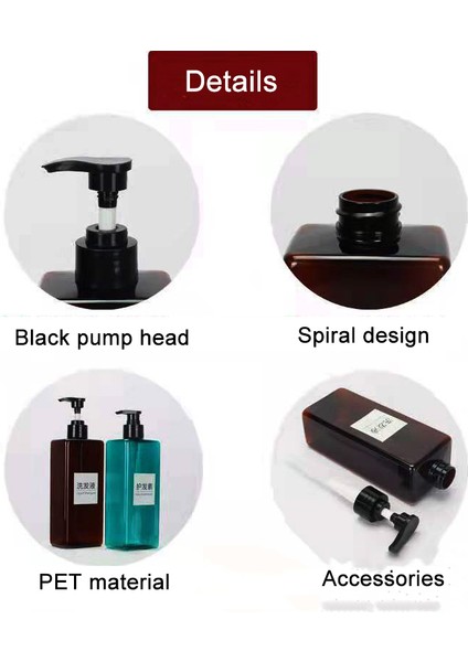 Etiket Seti2 Stili 500ML 500ML Pet Sıvı Sabunluk Şampuan Duş Jeli Losyon Pompalı Boş Şişe Banyo Aksesuarları Ev Malzemeleri (Yurt Dışından) fırsatları