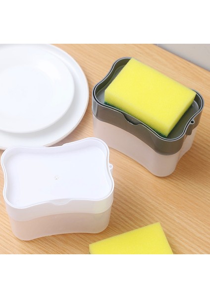 Gri Tarzı Sabunluk Sabun Pompası Sünger Tutuculu Yaratıcı Mutfak Malzemeleri El Basma Sıvı Sabunluk Yıkama Aksesuarları Ile (Yurt Dışından) fırsatları