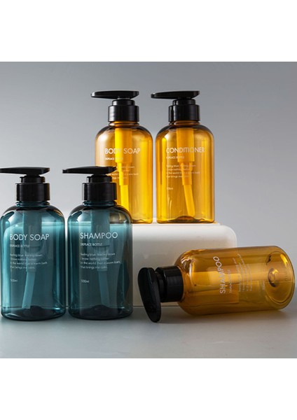 Kahverengi 500ML Tarzı Saç Kremi Basın Tipi Losyon Kahverengi Boş Şişe 300ML Banyo Şampuanı Büyük Kapasiteli Emülsiyon Kap Sıvı Sabun Pompası (Yurt Dışından) fiyatları