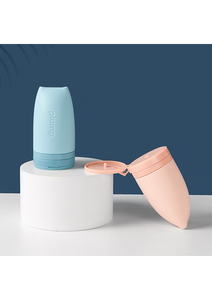 Mavi 90ML Stili Silikon Mini Boş Seyahat Şişesi Makyaj Şişeleri Konteyner Depolama Seti El Dezenfektanı Şampuan ve Saç Kremi Tuvalet Malzemeleri Jeli (Yurt Dışından)