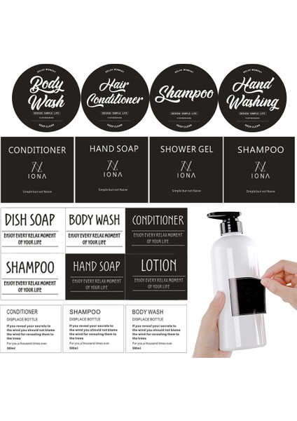 C-Beyaz Stili Sabun Şişeleri Etiket Sticker Su Geçirmez Sabunluk Etiketleri Çıkarılabilir Şampuan Vücut Yıkama Saç Kremi Etiketleri Kişiselleştirilmiş (Yurt Dışından) fiyatları