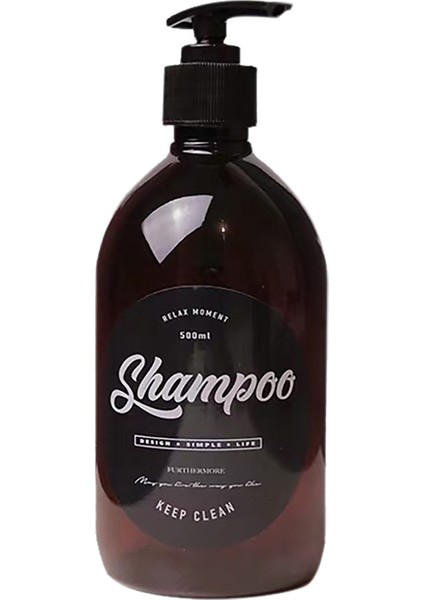 B Tarzı 500 ml Pet Sabun Şişesi Kahverengi Banyo Duş Jeli Dolum Şişeleri Şampuan Yıkama Saç Kremi Losyonlar Basın Dispenser (Yurt Dışından)