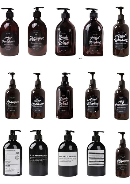 B Tarzı 500 ml Pet Sabun Şişesi Kahverengi Banyo Duş Jeli Dolum Şişeleri Şampuan Yıkama Saç Kremi Losyonlar Basın Dispenser (Yurt Dışından) indirimleri