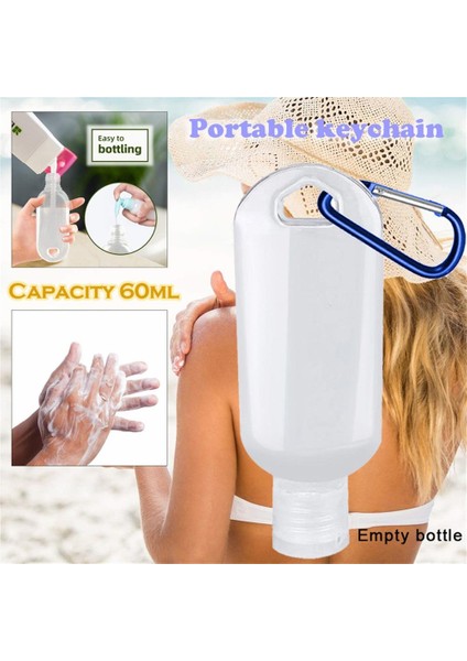 Mavi Stil 60ML El Dezenfektanı Şişesi Taşınabilir Anahtarlık Tutuculu Seyahat Yeniden Kullanılabilir Şişe El Yıkama Jeli Alt Şişeleme ile Anahtarlık Taşıyıcı (Yurt Dışından) fiyatları