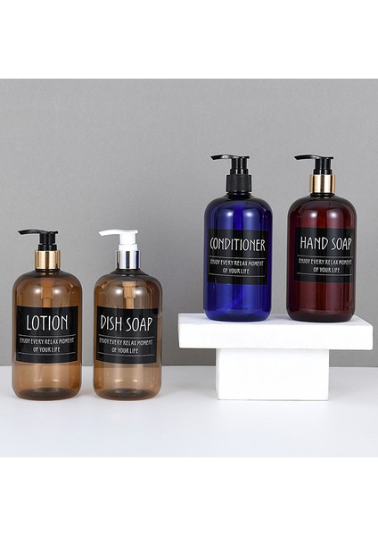 Beyaz Stil 500ML 3 Paket Duş Şişeleri Doldurulabilir Sıvı Sabun Dispenseri Banyo Şampuanı Saç Kremi Basın Dispenseri Ayrı Etiket ile (Yurt Dışından) modelleri