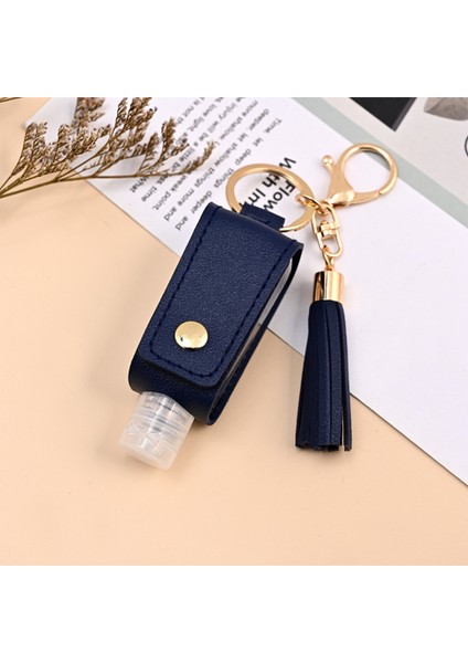 Koyu Mavi Stil 30ML 30ML Mini Eller Taşınabilir Hidroalkolik Jel Şişesi Hidroalkolik Jel Anahtarlık El Dezenfektan Kılıfı Deri Kılıf Anahtarlık (Yurt Dışından)