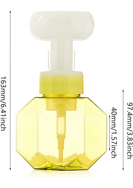 Sarı Stil 300 ml Sabun Şişesi Çiçek Pompalı Köpüren Losyonlar Dolum Şişesi Sıvı Dağıtıcı Seyahat Banyo Mutfak Için (Yurt Dışından)