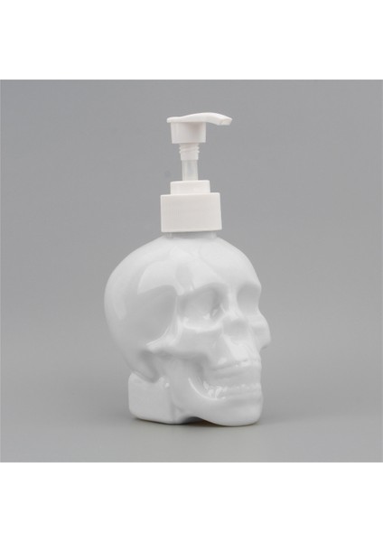 Beyaz Stil 350 ml 350ML Yaratıcı Kafatası El Sabunu Şişesi Sıvı Sabun Pompalı Duş Jeli Şampuan Dolum Şişesi Banyo Malzemeleri (Yurt Dışından)