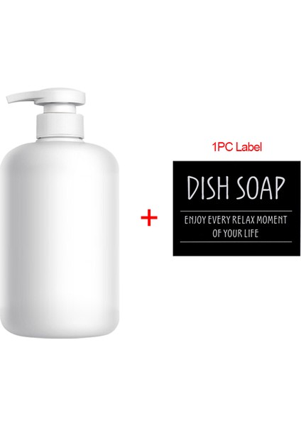 P Stili 800ML Doldurulabilir Sabunluk Şampuan Duş Jeli Şişe Banyo Mutfak Beyaz Yuvarlak Omuz Basma Boş Ambalaj (Yurt Dışından)