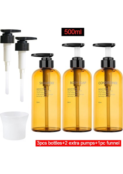 C-KAHVERENGI-500ML Stili Basın Tipi Losyon Boş Şişe 300ML Banyo Şampuanı Büyük Kapasiteli Emülsiyon Konteyner Sıvı Sabun Dispenseri (Yurt Dışından)