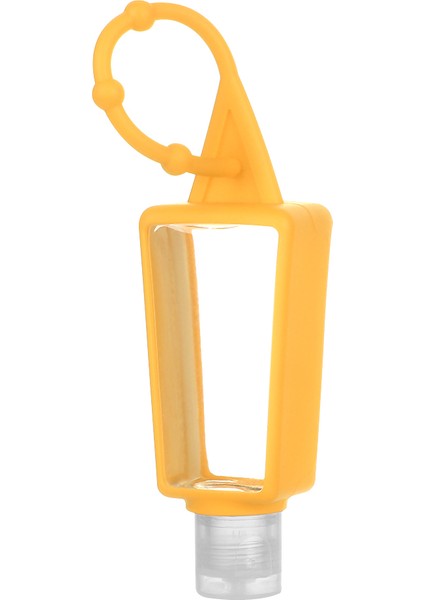 Beyaz Stil Taşınabilir Seyahat Dolum Şişesi Silikon El Dezenfektanı Parfüm Tutucu Anahtarlık Tutucu Mini Boş Konteyner Şişe (Yurt Dışından)