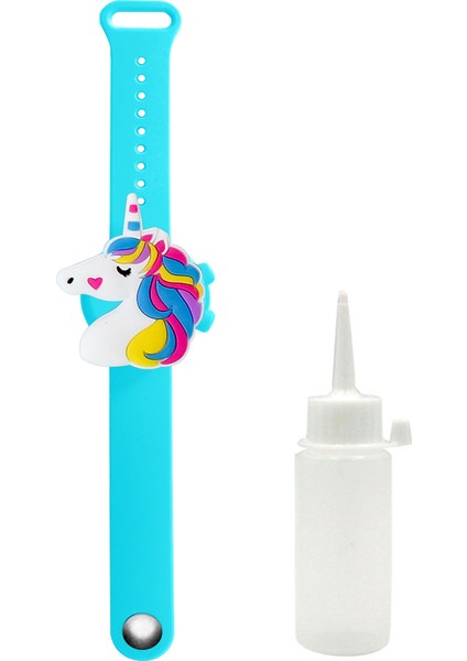 Mavi Unicorn 1 Adet Tarzı 20ML Sıvı Sabun El Bileziği El Yıkama Silikon Alkol Dağıtım Bileklik Banyo Yetişkin Çocuk Sıvı Sabun Dispenser (Yurt Dışından)
