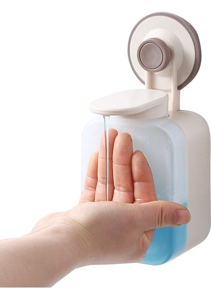Bej Tarzı 180ML Banyo Vantuzlu Sıvı Sabunluk Mutfak Lavabo Plastik Basın Taşınabilir Duvara Monte El Şişesi Deliksiz Banyo Malzemeleri (Yurt Dışından)