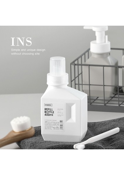 Fildişi Tarzı 400 ml Banyo Büyük Kapasiteli Çamaşır Deterjanı Şişesi Ev Yeniden Doldurulabilir Temizlik Ajanıyla Dolu Çamaşır Deterjanı Şişesi (Yurt Dışından) fırsatları