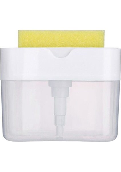 Sünger Tarzı Beyaz Sabunluk Sabun Pompası Sünger Tutuculu Yeni Yaratıcı Mutfak 2'si 1 Arada El Basmalı Sıvı Sabun Dispenseri Yıkama Süngeri ile (Yurt Dışından)