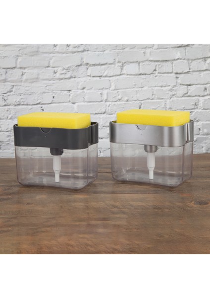 Sünger Tarzı Beyaz Sabunluk Sabun Pompası Sünger Tutuculu Yeni Yaratıcı Mutfak 2'si 1 Arada El Basmalı Sıvı Sabun Dispenseri Yıkama Süngeri ile (Yurt Dışından) fiyatları