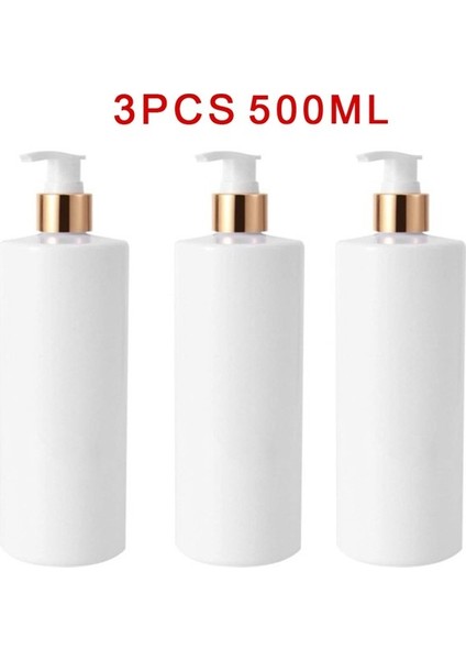 3 Adet -500ML Tarzı 4 Adet Doldurulabilir 500 ml Boş Losyon Pompalı Şişe Jel Sabun Dağıtıcısı Şampuan Basın Dağıtıcı Banyo Depolama Şişesi (Yurt Dışından)
