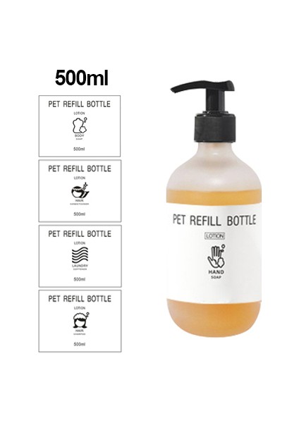 Mat Açık Stil El Sabunu Pet Sabun Şişesi Sıvı Şampuan Dispenseri Duş Jeli Saç Kremi Şişesi 300ML Boş Şişeler (Yurt Dışından)