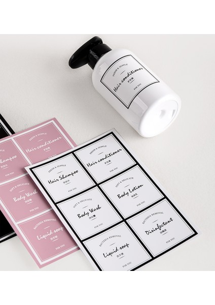 12 Adet M Tarzı Banyo Şişe Etiket Sticker Kozmetik Losyon Sabun Pompası Işaretleri Yapışkan Etiketler Su Geçirmez Şampuan Krem Etiketleri (Yurt Dışından) modelleri