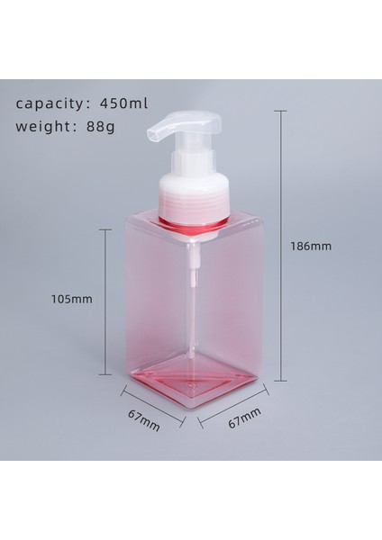 450ML Pembe Stil Sıvı Sabun Şampuan Vücut Yıkama Için Dolabılabilir Köpüklü Sabun Dispenseri Petg Şişe (Yurt Dışından)