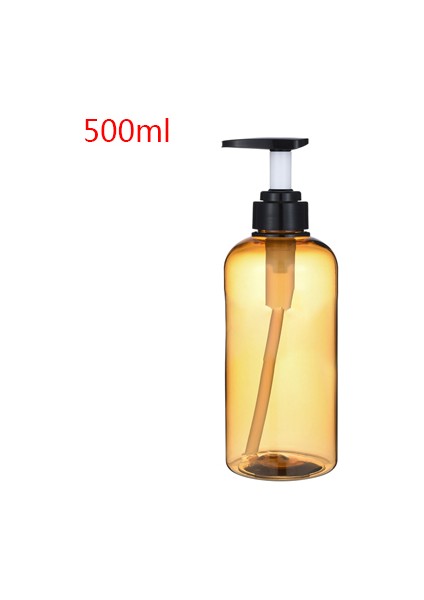 500ML Kahverengi Stil Banyo Losyonu Boş Şişe Etiket Şampuan Duş Jeli 300ML Büyük Kapasiteli Plastik Şişe Ev Depolama Şişesi (Yurt Dışından)
