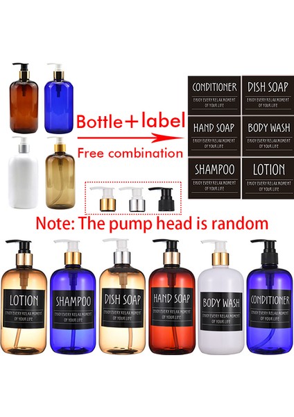 500ML Kahverengi Stil Banyo Losyonu Boş Şişe Etiket Şampuan Duş Jeli 300ML Büyük Kapasiteli Plastik Şişe Ev Depolama Şişesi (Yurt Dışından) fırsatları