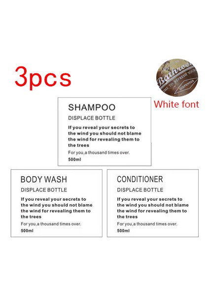 Beyaz Stil Banyo Losyonu Boş Şişe Etiket Şampuan Duş Jeli 300ML Büyük Kapasiteli Plastik Şişe Ev Depolama Şişesi (Yurt Dışından)