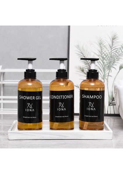 F Stili 500 ml 6 Paket Sabunluk Şişe Seti Doldurulabilir Duş Şampuanı Saç Kremi Etiketlerle Mutfak Banyo Için (Yurt Dışından)
