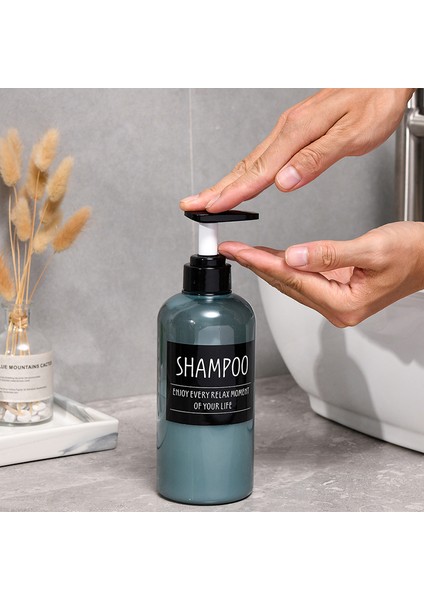 F Stili 500 ml 6 Paket Sabunluk Şişe Seti Doldurulabilir Duş Şampuanı Saç Kremi Etiketlerle Mutfak Banyo Için (Yurt Dışından)