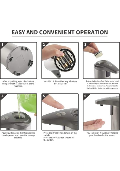 250 ml Otomatik Sabunluk, 250 ml Tüm Çeşit Sıvı Sabunlar Için Uygun, Ayarlanabilir Kızılötesi Sensörlü Mutfak ve Banyo Için Eller Serbest (Yurt Dışından) fırsatları