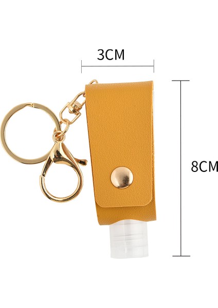 Sarı Stil 1 Adet Mini Taşınabilir El Dezenfektanı Şişesi Anahtarlık Tutucu Boş Dolum Seyahat Şişeleri Kapaklı Sabun Kapları Anahtarlık ile (Yurt Dışından)
