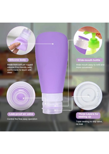 Beyaz-1 Adet Tarzı 60ML 2oz Silikon Doldurulabilir Şişe Seyahat Şampuan Şişesi Losyon Seyahat Paketleme Sıkma Şişeler Taşınabilir Kozmetik Kapları (Yurt Dışından) fiyatları