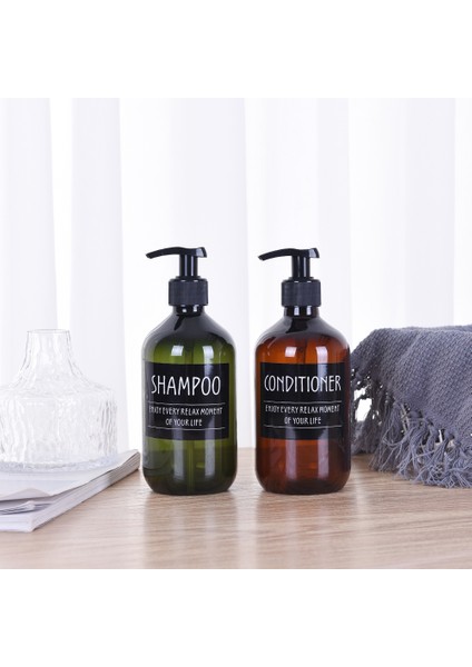 Kahverengi Tarzı Bulaşık Sabunu 500ML Sabun Dispenser Şişeleri Mutfak Banyo Yeniden Doldurulabilir Şampuan Duş Jeli Sıvı Konteyner Losyon Şişeler Etiket ile (Yurt Dışından) fırsatları